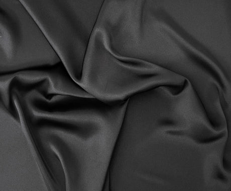 Black Polyester Satin Fabric