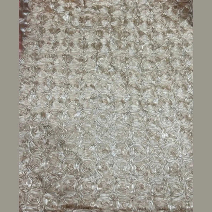 1 Yard Exquisite 3D Rose Design Satin Rosette Ribbon Fabric 54" Width