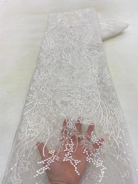 Luxury Pink 2023 High Quality French Tulle Net Sequins Lace Fabric African Lace Fabric 5 Yards For Nigeria Wedding Party Dress