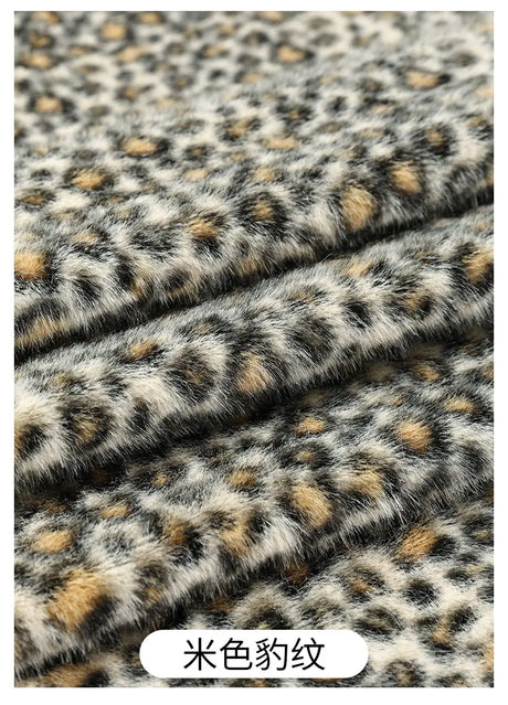 0.5/1/2 Yards Faux Fur Dot Printed Fabric for Plush Toys Cotton Dolls Warm Hats Decorative Cloth Handmade Sewing Fabrics