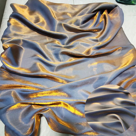 Holographic Gradient Satin Fabric 150cm Wide Iridescent Silk For Wedding Dress Bridal Veil Prom Gown DIY Sewing Hanfu Materials
