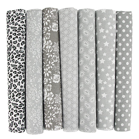 7Pcs 20" x 20" Cotton Fabric DIY Making Supplies Quilting Patchwork Fabric Fat Quarter Bundles DIY for Quilting Patchwork