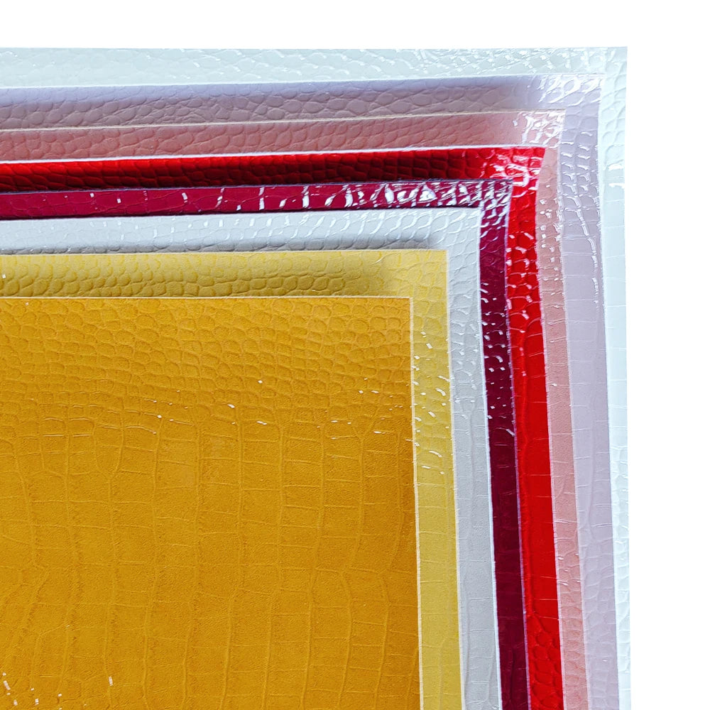 Glossy Embossed Crocodile Texture Faux Leather Roll Synthetic Leather Fabric for Wallets Keychains Making Sewing Crafts Material