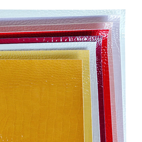 Glossy Embossed Crocodile Texture Faux Leather Roll Synthetic Leather Fabric for Wallets Keychains Making Sewing Crafts Material