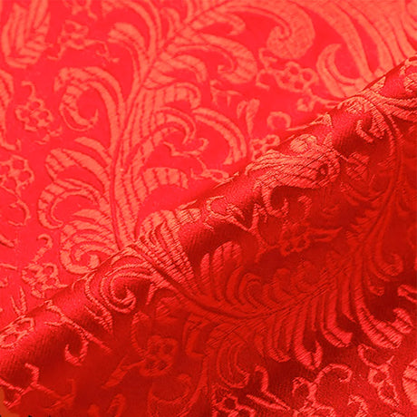 50*75cm Brocade Jacquard Fabric Pink Color Silk Feather Flower Pattern For Sewing Kimono Robe Girl's Dress DIY Needlework Satin