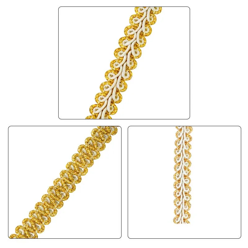 5yards 12mm Lace Trimming Ribbon Polyester Centipede Braided Lace Sewing Clothes Accessories Curve Lace DIY Craft Wedding Decor