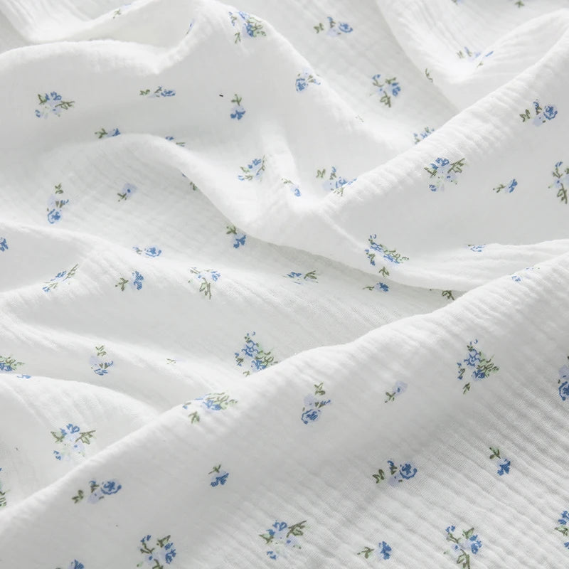 135x50/500cm Pure Color Crepe Double-Layer Cotton Yarn Fabric, Making Soft Pajamas Clothes Fabric DIY Clothing Cloth YHTJ0113