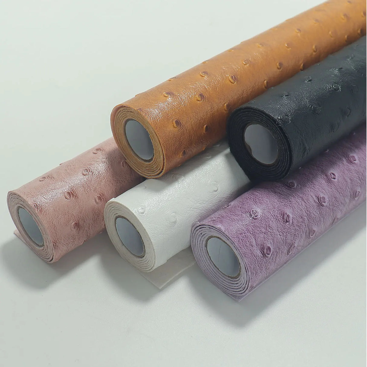 30x68cm Ostrich Patterned Faux Leather Vinyl Fabric Embossed PVC Raised Particles for Handicrafts Bags Keychain Earrings Wallet