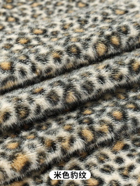 0.5/1/2 Yards Faux Fur Dot Printed Fabric for Plush Toys Cotton Dolls Warm Hats Decorative Cloth Handmade Sewing Fabrics