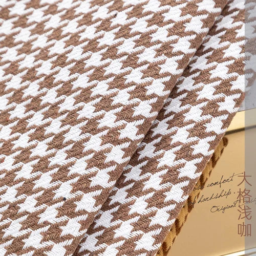146cm Width High-grade Houndstooth Fabrics Cotton and Linen Plaid Fabrics Thickening Sofa Pillow Tablecloth DIY Sewing Fabrics