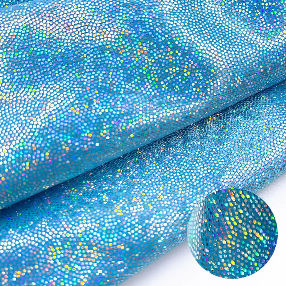150cm*100cm Glitter Laser Polyester Fabric Iridescent Holographic Wedding Party Background Doll Clothing Decor Material DIY