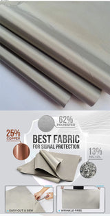 New RFID Radiation Shielding Fabric 4G 5G WIFI EMF EMI High Frequency Electromagnetic Shielding Cloth  Anti Radiation Protection