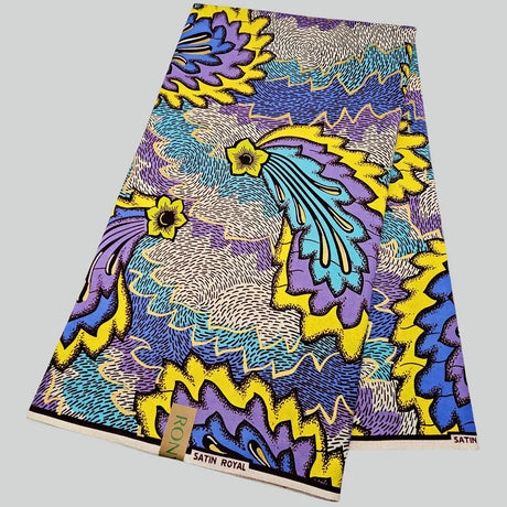 2025 new pattern cotton wax printed fabric, shining satin royal with golden Dutch wax, DIY making clothing, bags and decorations