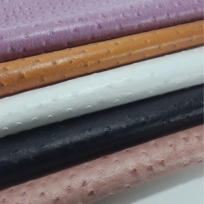 Ostrich Patterned Faux Leather Vinyl Fabric Embossed PVC Raised Particles for DIY Keychain Bags Earrings Sewing Supplies 30x68cm
