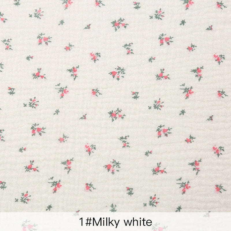 135x50/500cm Pure Color Crepe Double-Layer Cotton Yarn Fabric, Making Soft Pajamas Clothes Fabric DIY Clothing Cloth YHTJ0113