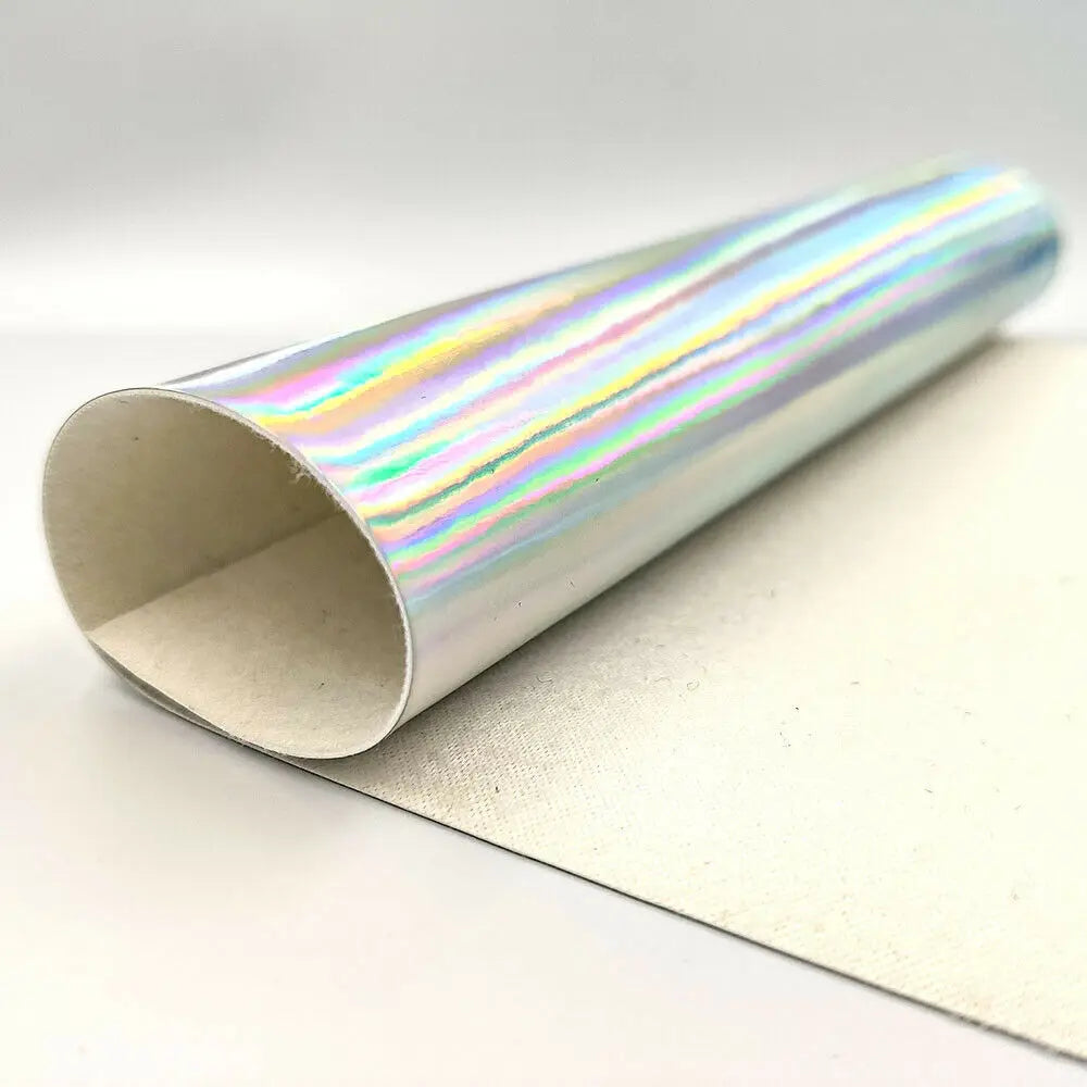 20*120CM Roll Hologram Iridescent Rainbow Laser PU Leather Fabric Craft Cloth DIY Handmade Color Change