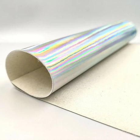 20*120CM Roll Hologram Iridescent Rainbow Laser PU Leather Fabric Craft Cloth DIY Handmade Color Change