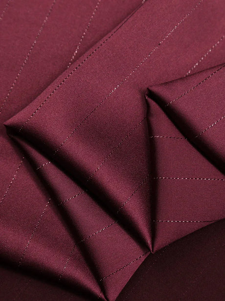 High End Bright Silk Striped Imitation Acetic Acid Fabric Satin Glossy Silk Smooth Drape Feeling Suit Dress Pants Fabric