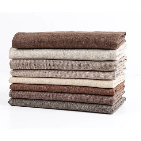Thickening Solid Color Polyester Linen Fabric Dust-proof Coarse Fabric Canvas Sofa DIY Curtains Tablecloths Seat Cushions Fabric