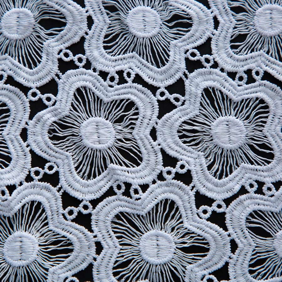 White African Guipure Cord Lace Fabric with Sequins 2025 High Quality Nigerian Guipure Cord Lace for Sewing Wedding Dress F4025