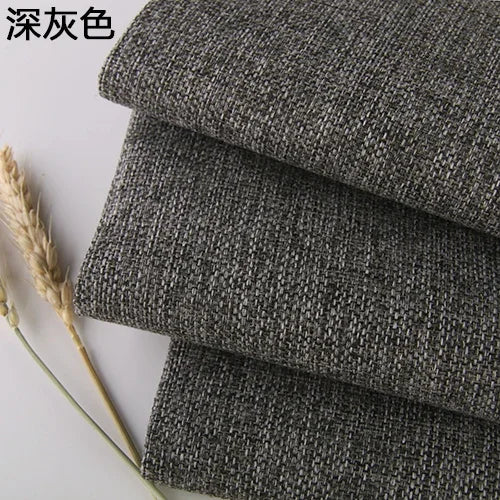 Thickening Solid Color Polyester Linen Fabric Dust-proof Coarse Fabric Canvas Sofa DIY Curtains Tablecloths Seat Cushions Fabric