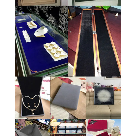 20x15cm 13pcs Bundle Self-Adhesive Velvet Flock Liner Jewelry Contact Paper Craft Fabric Sticker MultiColor DIY Box Book Decor