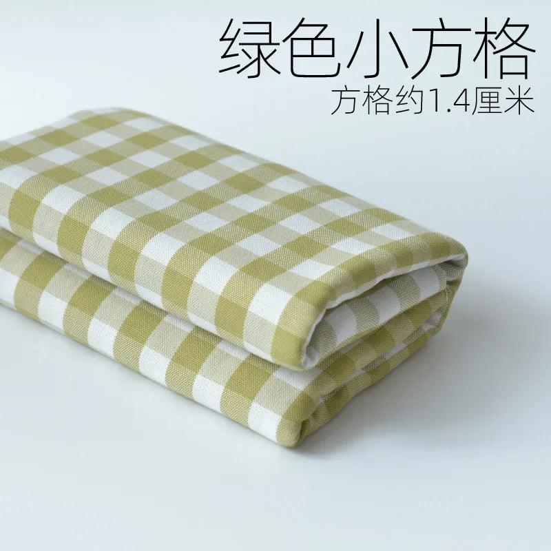 Home Furnishings Tablecloths Curtains Cushions Sofas Thickened Yarn Dyed Polyester Cotton Checkered Stripes Solid Colors Fabric