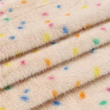 0.5/1/2 Yards Faux Fur Dot Printed Fabric for Plush Toys Cotton Dolls Warm Hats Decorative Cloth Handmade Sewing Fabrics
