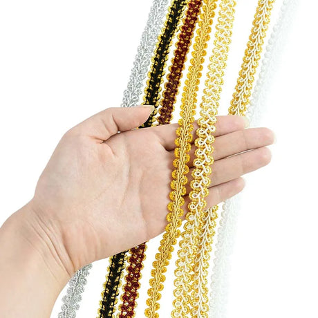 5yards 12mm Lace Trimming Ribbon Polyester Centipede Braided Lace Sewing Clothes Accessories Curve Lace DIY Craft Wedding Decor