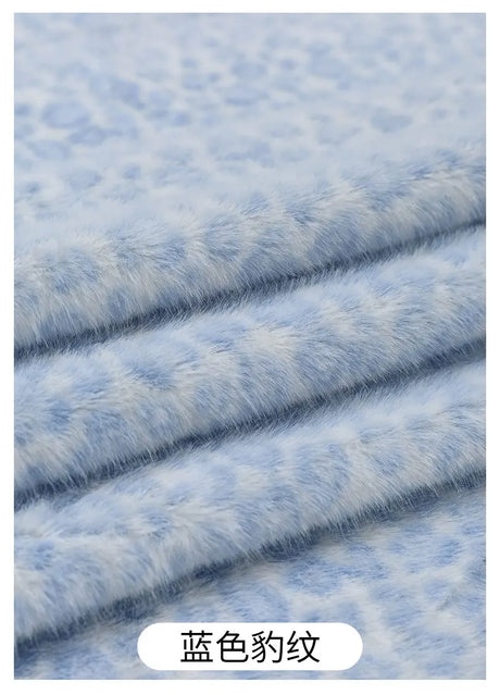 0.5/1/2 Yards Faux Fur Dot Printed Fabric for Plush Toys Cotton Dolls Warm Hats Decorative Cloth Handmade Sewing Fabrics