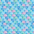 Cotton Fabric Scalloped Shells Blue 44/45"