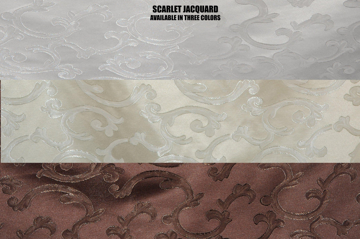 Vineyard Scarlet Jacquard Polyester Fabric - Vineyard Pattern, 58/60" Width, Multiple Colors (1 Yard)