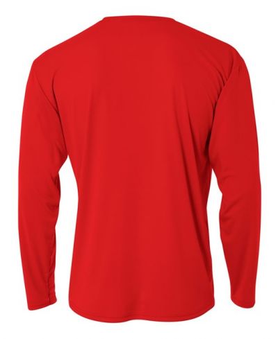A4 N3165 Micro Poly Interlock Fabric - Scarlet, Long Sleeve, 44+ UPF (1 Piece)