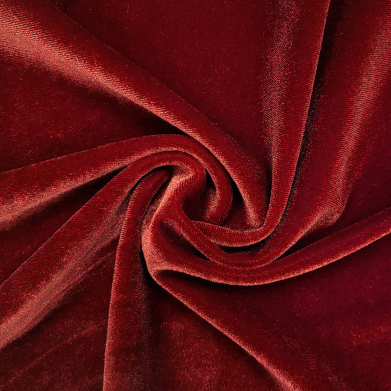 1 Yard Stretch Velvet Fabric Solid Scarlet Drapey Apparel Material width
