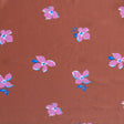 Swim Knit Scattered Floral on Terra Cotta Nylon Spandex
