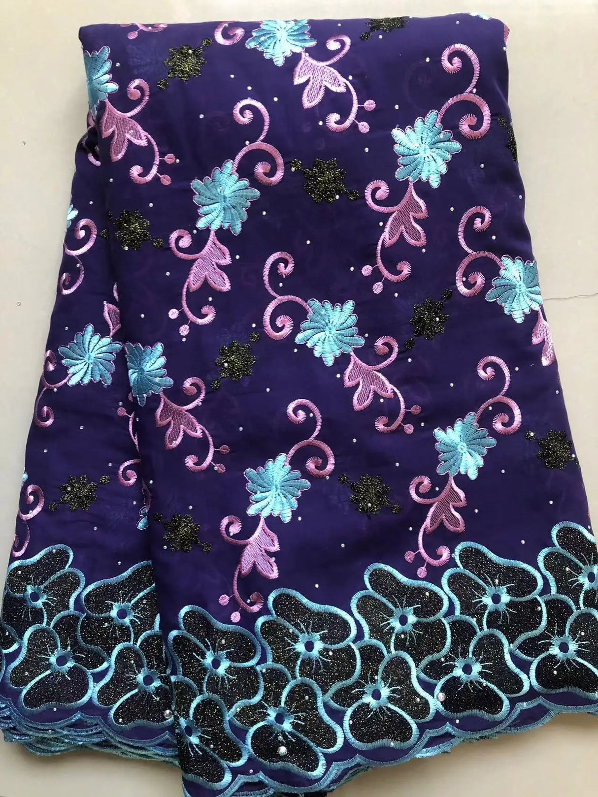 Wholesale Cotton African Lace Fabric 2023 High Quality Swiss Voile Lace Fabric Nigerian Dry Lace Fabrics With Stones Wedding Sew