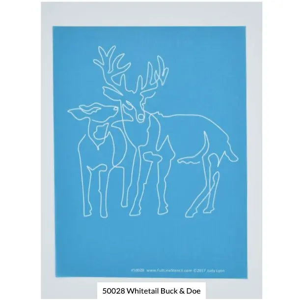 Whitetail Buck & Doe Stencil 6 1/2" x 7 1/2"