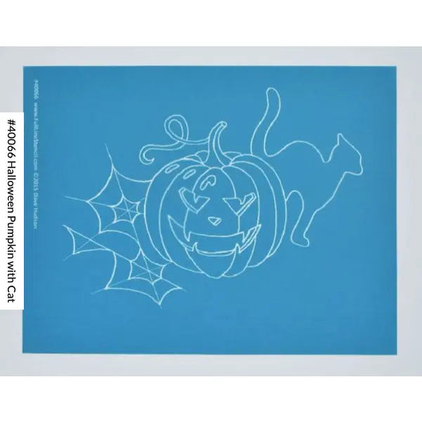 Halloween Pumpkin With Cat 6 3/4" x 9" Stencil