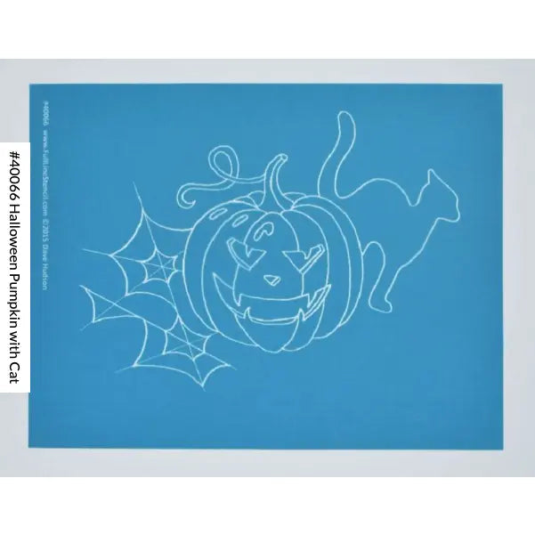 Halloween Pumpkin With Cat 6 3/4" x 9" Stencil
