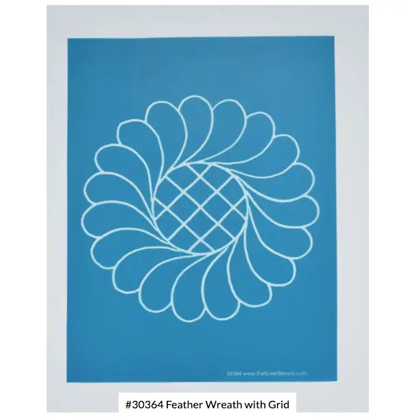 Wreath with Grid Center Stencil 7 1/2"