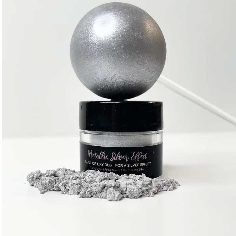 Metallic Silver Effect Shine Dessert Glitter Edible Cake Decorating Glitter for Desserts, Cupcakes, and Baking
