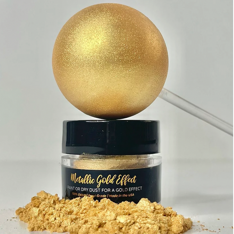 Metallic Gold Effect Shine Dessert Glitter for Edible Cakes, Cupcakes, and Desserts
