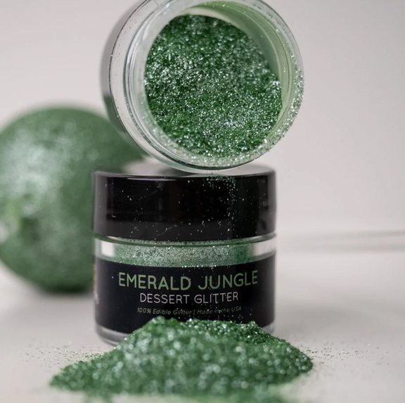 Emerald Jungle Shine Dessert Glitter Edible Cake Decorating Glitter for Desserts, Cupcakes, and Baking