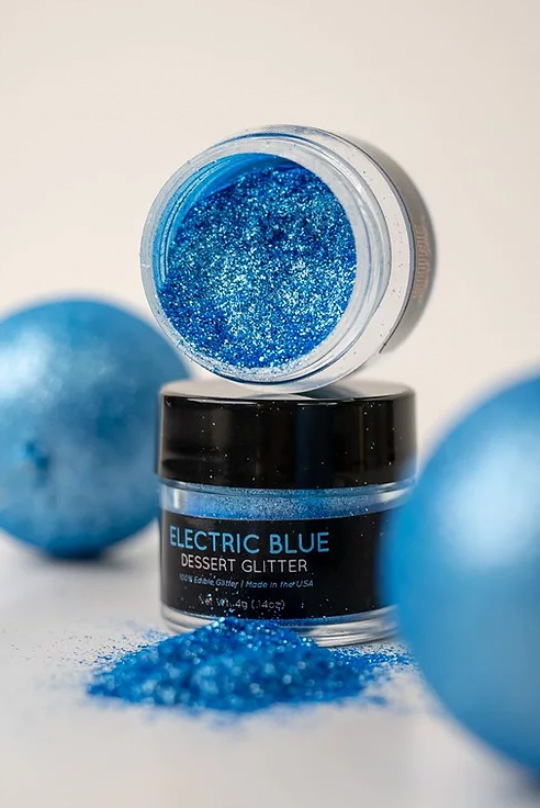 Electric Blue Shine Dessert Glitter Edible Cake Decorating Glitter for Desserts, Cupcakes, and Baking