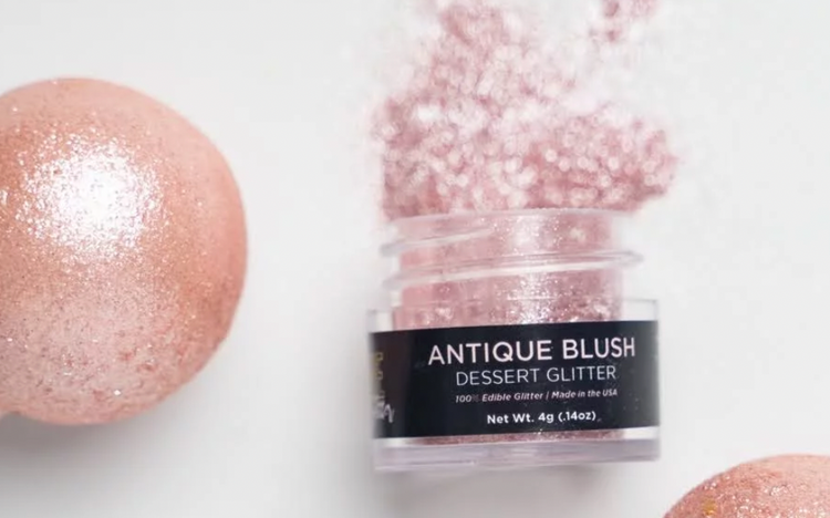 Antique Blush Shine Dessert Glitter for Edible Cakes, Cupcakes, and Desserts