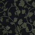 Linen Vines Print Fabric Black