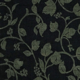 Linen Vines Print Fabric Black