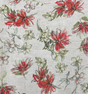 Printed Linen Red Daisy Fabric