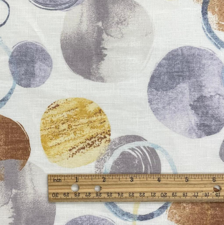 1 Yard Blue Spacian Printed Linen Unique Creative Craft Fabric 58" Width