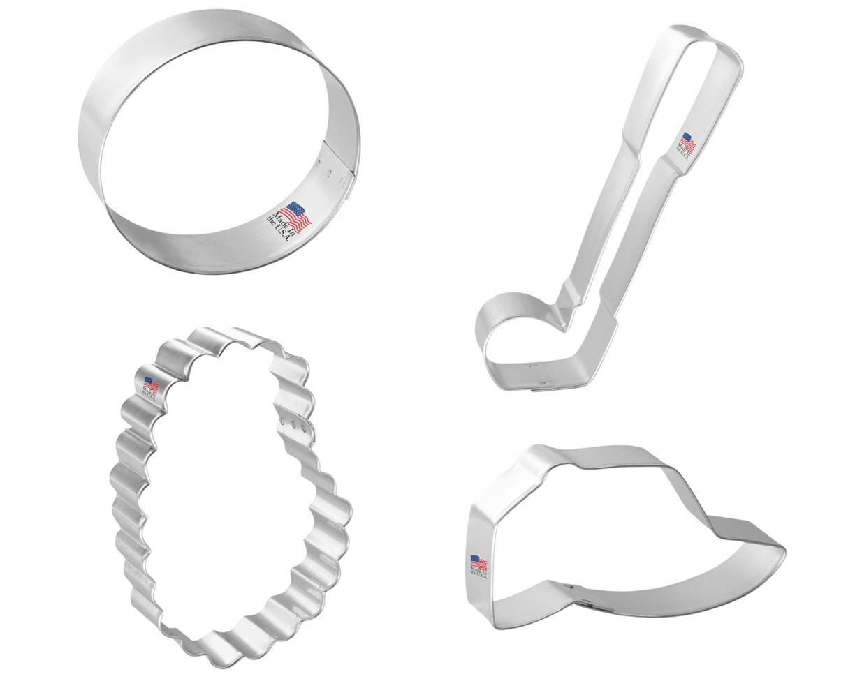 Golf Cookie Cutter Set - 4 Pieces - Foose Cookie Cutters - US Tin Plated Steel HS0419